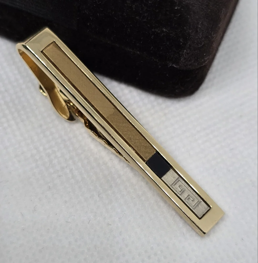 Givenchy Logo Gold Tone Tie Clip